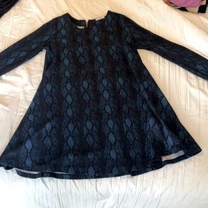 Snakeskin fabric dress with pockets